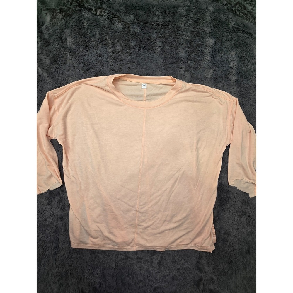 Old Navy Active Womens XL Peach Long Sleeve Crew Neck Relaxed Fit Pullover Top